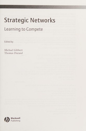 Strategic Networks: Learning to Compete