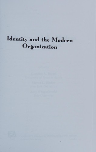 Identity and the Modern Organization