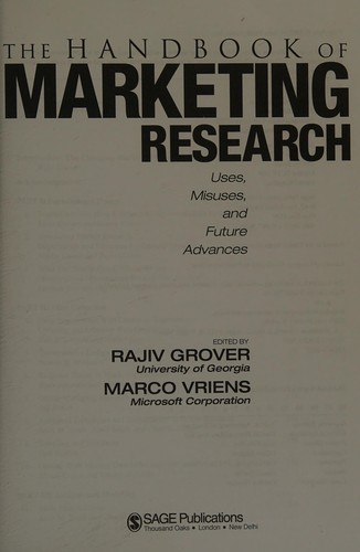 The handbook of marketing research
