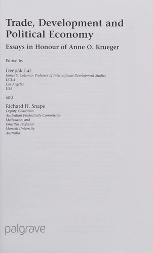Trade, Development, and Political Economy