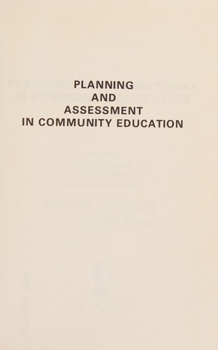 Planning and assessment in community education