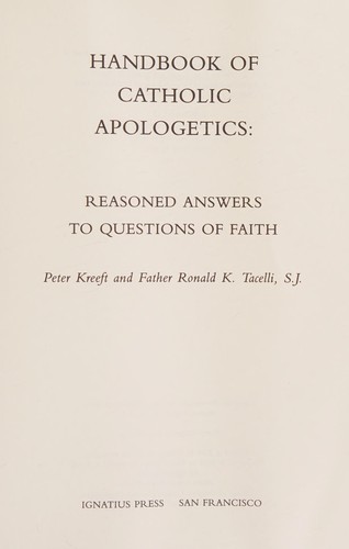 Handbook of Catholic apologetics