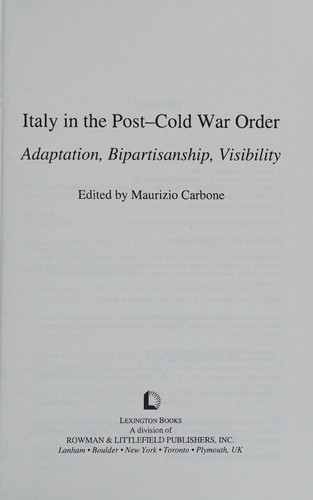 Italy in the Post-Cold War Order