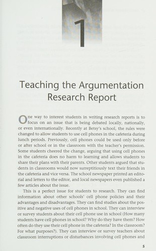 Teaching Students to Write Research Reports