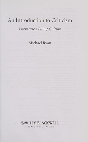 An Introduction to Criticism