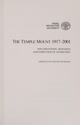 The Temple Mount 1917-2001