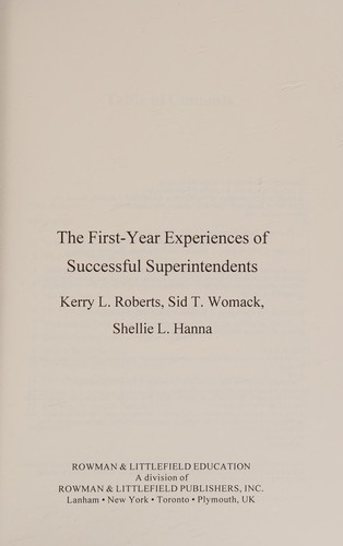 The First-Year Experiences of Successful Superintendents
