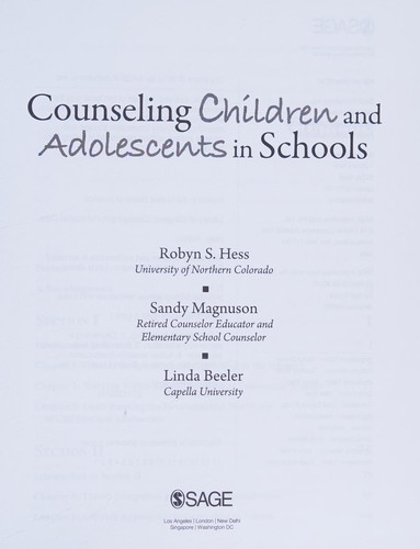 Counseling children and adolescents in schools