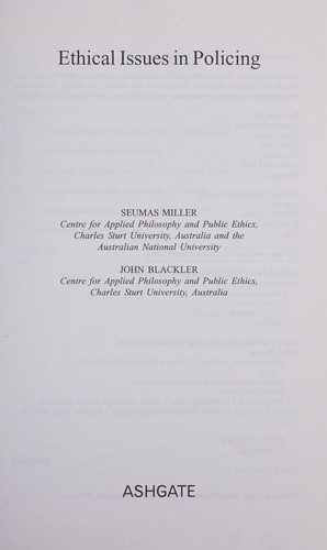 ETHICAL ISSUES IN POLICING