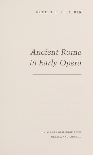 Ancient Rome in Early Opera