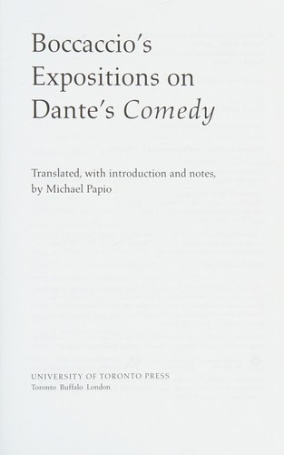 Boccaccio's Expositions on Dante's Comedy