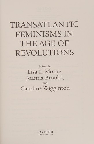 Transatlantic feminisms in the age of revolutions