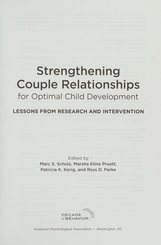 Strengthening couple relationships for optimal child development