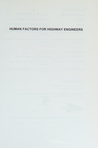 Human Factors for Highway Engineers