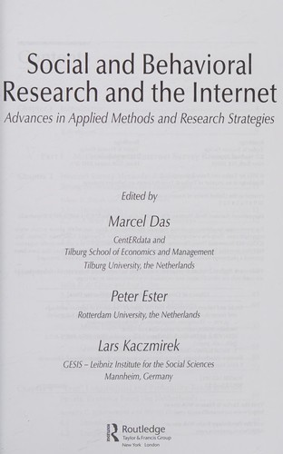 Social and Behavioral Research and the Internet