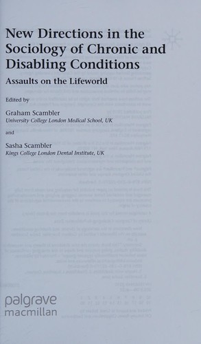 New Directions in the Sociology of Chronic and Disabling Conditions