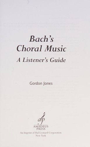 Bach's Choral Music