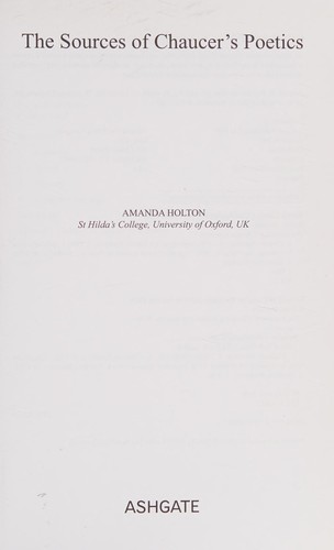 The Sources of Chaucer's Poetics