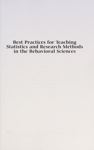Best practices for teaching statistics and research methods in the behavioral sciences