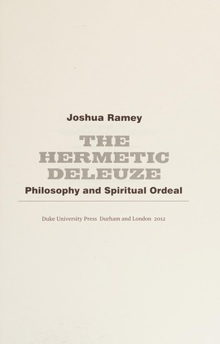 The Hermetic Deleuze
