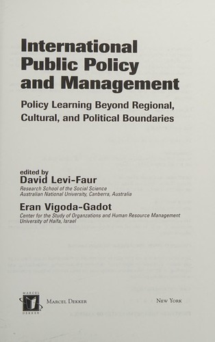 International public policy and management