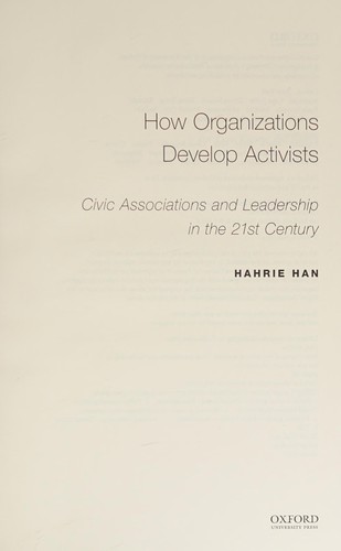 How organizations develop activists