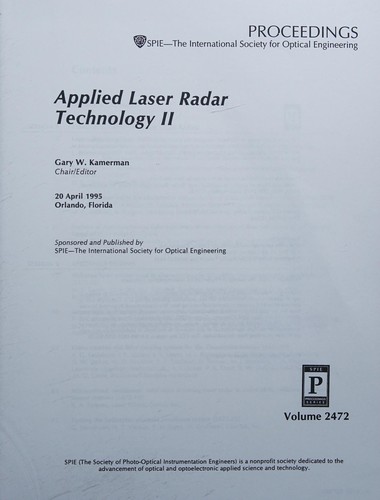 Applied laser radar technology II