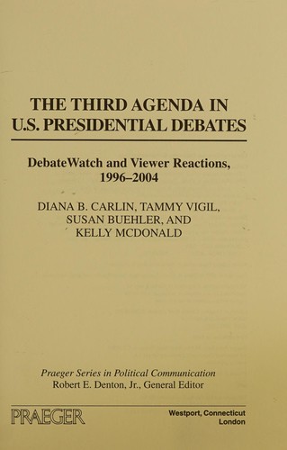The Third Agenda in U.S. Presidential Debates