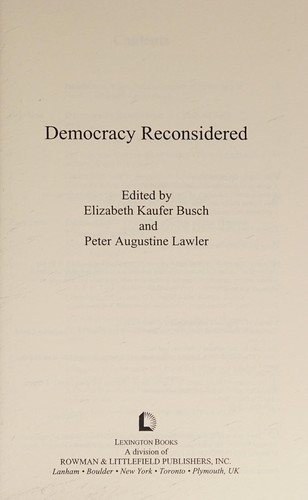 Democracy Reconsidered