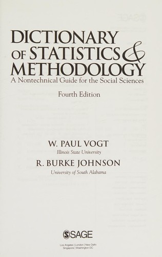 Dictionary of Statistics & Methodology