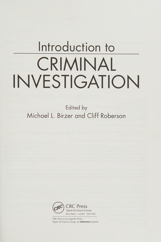 Introduction to Criminal Investigation