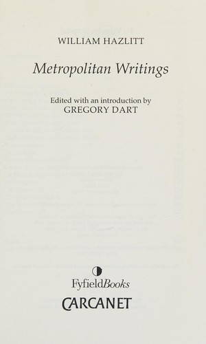 Metropolitan writings
