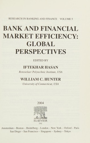 Bank and Financial Market Efficiency