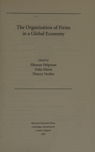 The Organization of Firms in a Global Economy