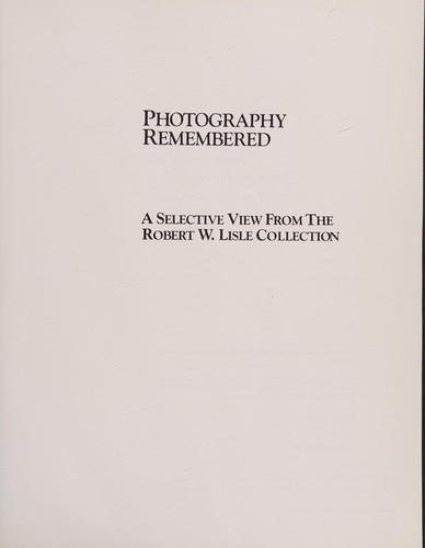 Photography remembered