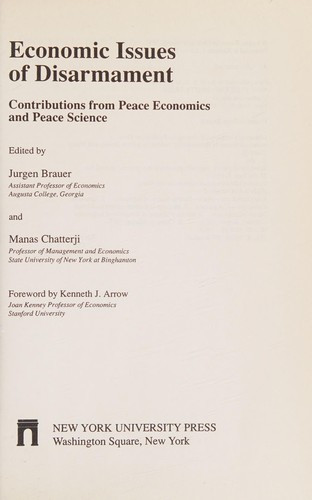 Economic Issues of Disarmament