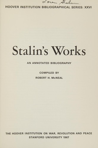Stalin's works, an annotated bibliography