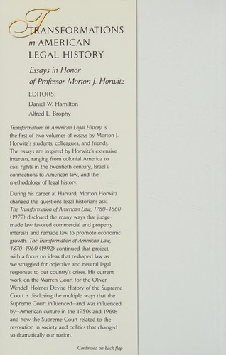 Transformations in American legal history