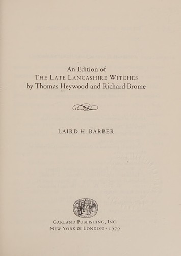 An edition of The late Lancashire witches