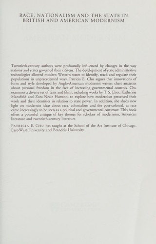 Race, Nationalism and the State in British and American Modernism