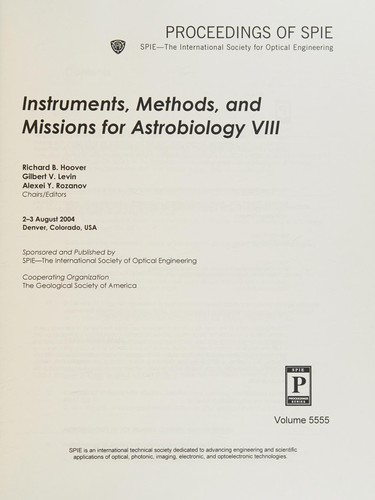 Instruments, Methods, and Missions for Astrobiology VIII