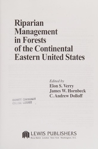 Riparian Management in Forests of the Continental Eastern United States