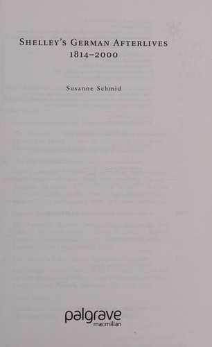 Shelley's German Afterlives, 1814-2000