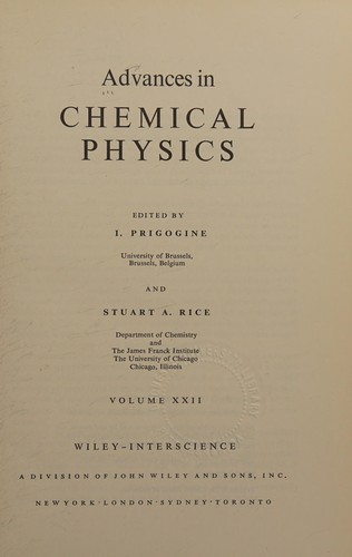 Advances in Chemical Physics Volume 22