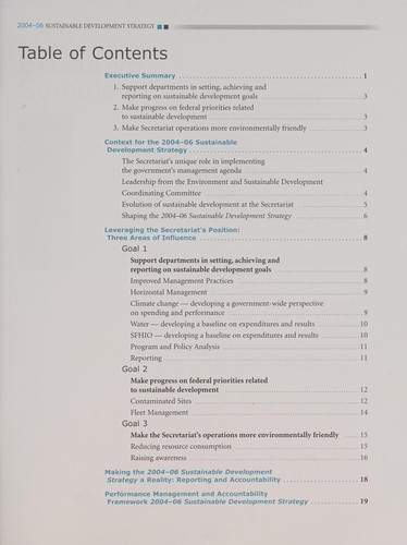 Sustainable Development Strategy 2004-06
