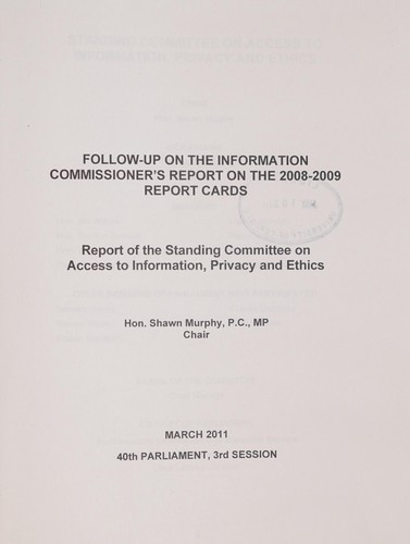 Follow-up on the Information Commissioner's Report on the 2008-2009 Report Cards