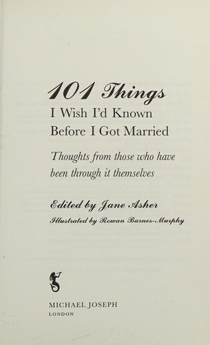 101 Things I Wish I'd Known Before I Got Married