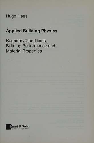 Applied Building Physics