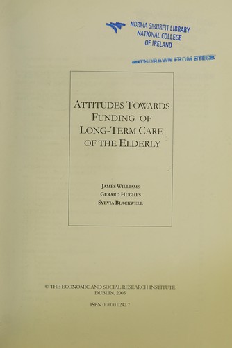 Attitudes Towards Funding of Long-Term Care of the Elderly