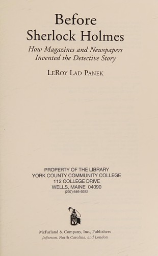 Before Sherlock Holmes